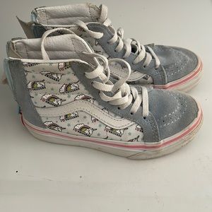 Vans Kid's Sk8 Hi Zip Unicorn Print Sneakers